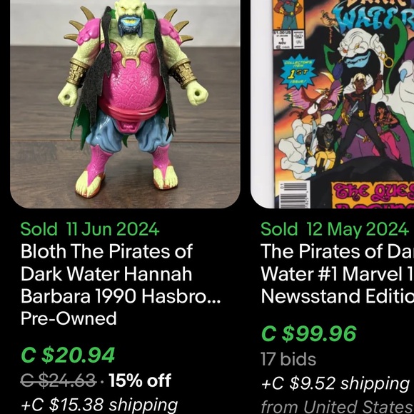 The Pirates Of Dark Water Captain Bloth Figurine / 1990s / Hasbro - Picture 7 of 7